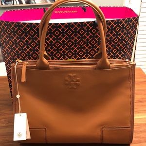 Tory Burch, Ella Leather and Canvas Tote